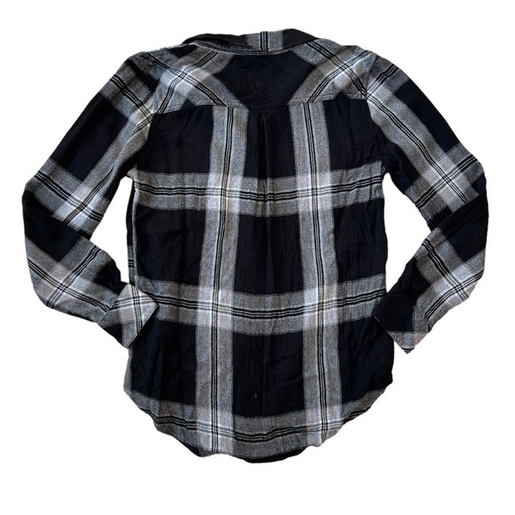 Rails black and white plaid long sleeve collared button-down soft shirt size XS - Picture 3 of 8
